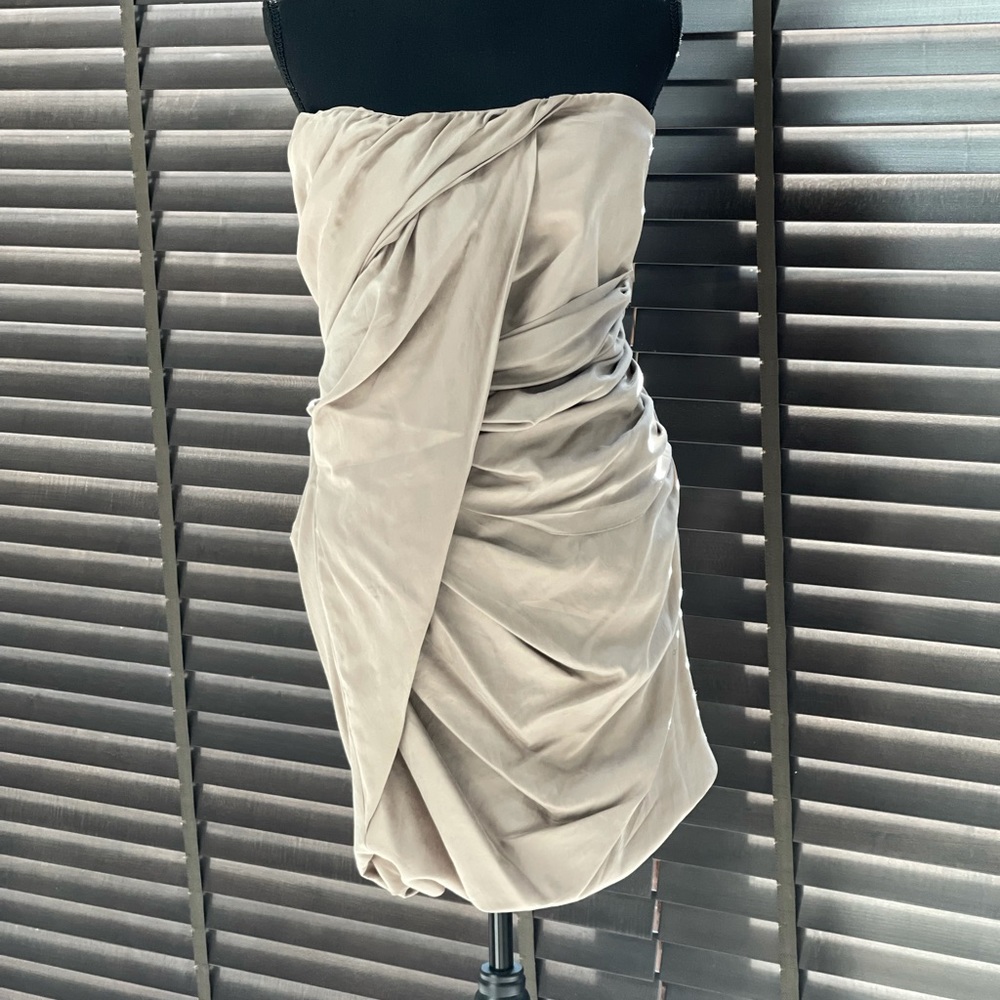 ELIZABETH & JAMES SILK RUCHED DRESS